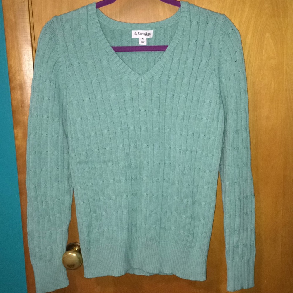 St. John's Bay Cable Knit V Neck Sweater